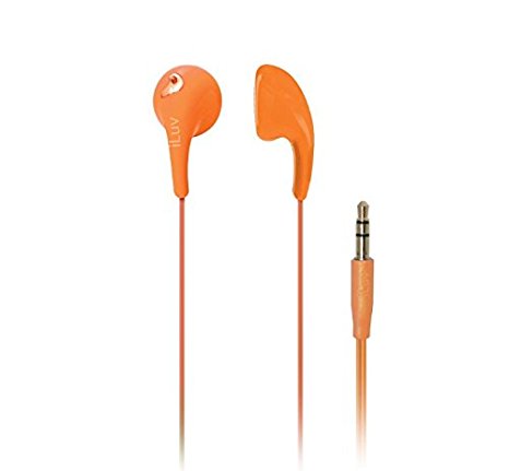 iLuv iEP205ORG Bubble Gum 2 Flexible, Jelly-Type Stereo Earphones - Orange