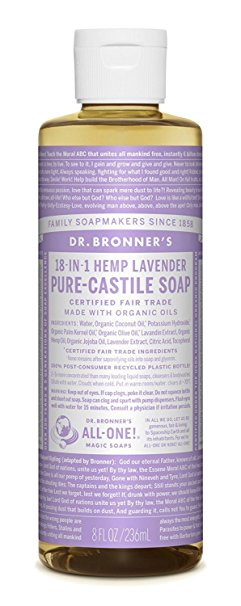 Dr. Bronner's Magic Soap Organic Lavender Oil Pure Castile Soap Liquid, 8-Ounce