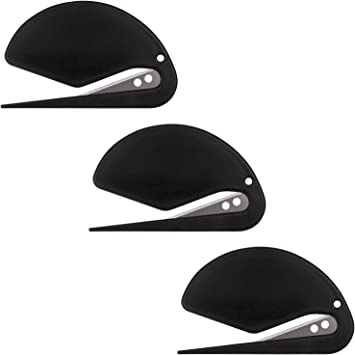 3 Pack Letter Opener Envelope Slitter Set Sharp and Efficient Open Envelopes with Ease, Black