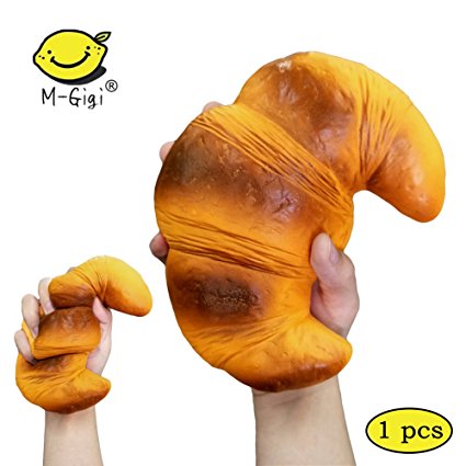 M-Gigi 7.2'' Jumbo Croissant Squishies, Jumbo Squishy Slow Rising Super Croissant Squishy Scented Super Slow Rising Bread Toy for Play Great Fun, 1Pcs