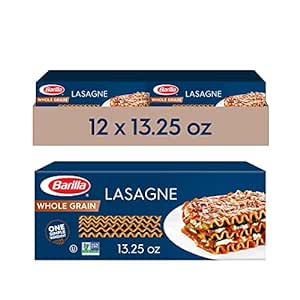 Barilla Whole Grain Pasta, Wavy Lasagne, 13.25 Ounce (Pack of 12)