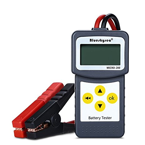 Blueskysea MICRO-200 12V Car Battery Tester Vehicle Digital Analyzer Diagnostic Tool w/ Printing Function EFB/AGM/GEL CCA100-2000, 30-200Ah