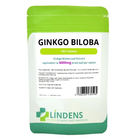 Ginkgo Biloba, 100 Tablets, 6000mg