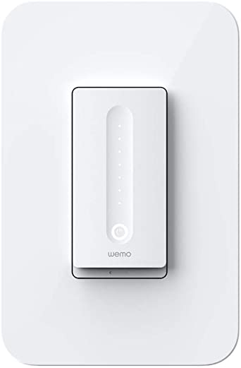WeMo - WDS060 Wemo WiFi Smart Dimmer Switch (Dim   Control Lights from Anywhere w/App, Voice Control w/Alexa, Google Assistant, Apple HomeKit)