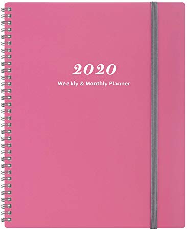 2020 Planner - Weekly & Monthly Planner with Tabs, Elastic Closure and Thick Paper, Back Pocket with 21 Notes Pages, 9" x 11"