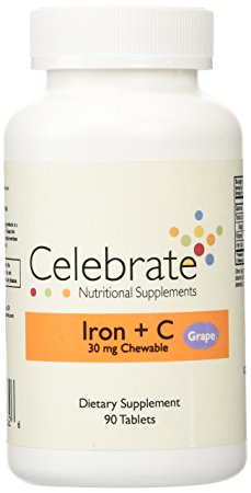 Celebrate Iron   C 30 mg chewable Grape 90 count bottle