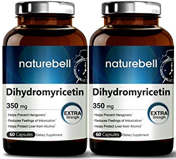 Maximum Strength Dihydromyricetin (Hovenia Dulcis Extract) 350 mg, 60 Capsules, Scientifically Proven to Powerfully Prevent Hangovers, Non-GMO, Gluten Free and Made in U.S (Pack of 2)