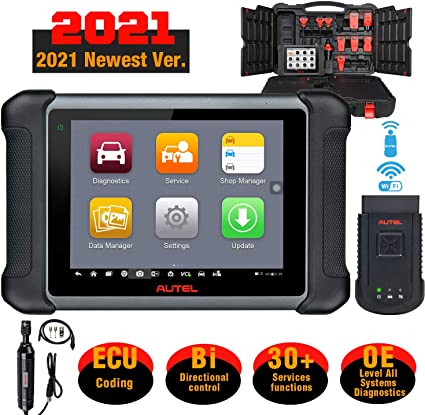 Autel MaxiSys MS906BT with MV108 Automotive Scan Tool, 2021 Newest Car Diagnostic Scanner, All Systems Diagnosis & 31 Services, ECU Coding, Bi-Directional Control, Active Test, Upgraded Ver. of MS906