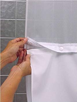 Hookless Snap-In Fabric Liner for Shower Curtains by Hookless
