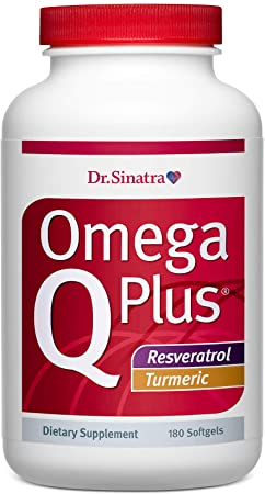 Dr. Sinatra's Omega Q Plus Resveratrol and Turmeric - Omega-3 Supplement with CoQ10 Support for Healthy Blood Flow, Blood Pressure, and Healthy Inflammatory Response (90 Day Supply)