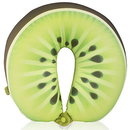 MDRN Life Neck Pillow for Kids & Adults - Microbead Travel Neck Pillow for Sleeping and Cervical Support - Kiwi