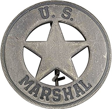 Costume Badge Round US Marshal Old West Prop