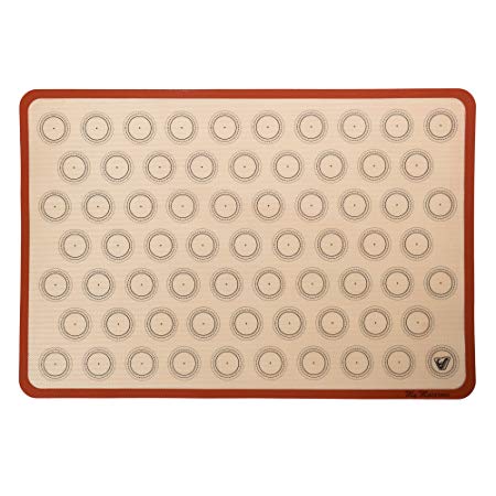 Silicone Macaron Baking Mat - Full Sheet Size (Thick & Large 24 1/2" x 16 1/2") - Non Stick Silicon Liner for Large Bake Pans, Trays & Rolling, Macaroon/Pastry/Cookie/Bun Making - Professional Grade