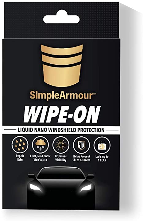 Simple Armour SiO2 Liquid Nano Windshield Protection: Rain/Dirt/Snow Repellent