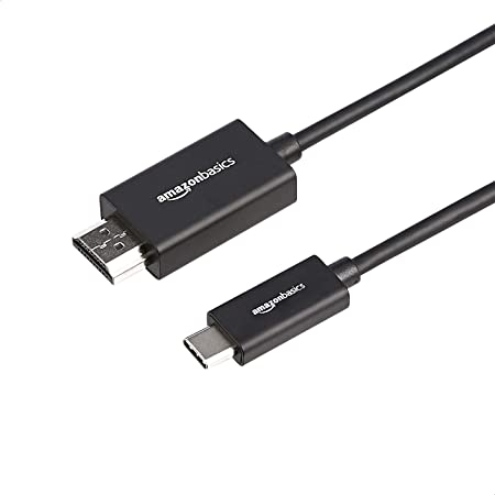 AmazonBasics Premium Aluminum USB-C to HDMI Cable Adapter (Thunderbolt 3 Compatible) 4K@60Hz - 1-Foot