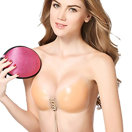 TeeJayz Invisible Self-Adhesive Backless Silicone Bra Push-Up With Drawstring