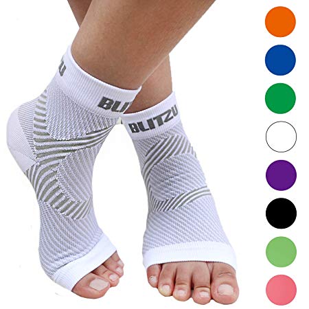 BLITZU Plantar Fasciitis Socks with Arch Support, Foot Care Compression Sleeve, Eases Swelling & Heel Spurs, Ankle Brace Support, Relieve Pain Fast