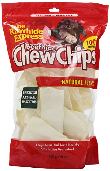 The Rawhide Express Beefhide Chew Chips Natural Flavored (Great Reward or Treat)