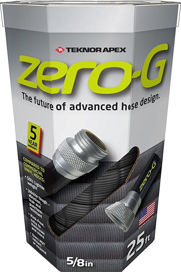 zero-G Lightweight, Ultra Flexible, Durable, Kink-Free Garden Hose, 5/8 Inch by 25 Feet