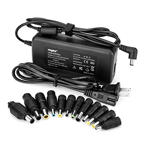 Selectec 12 Tips Universal Laptop AC Adapter Power Supply Replacement Charger for HP Dell Sony Toshiba Asus Samsung Acer Lenovo Most Compatible Models