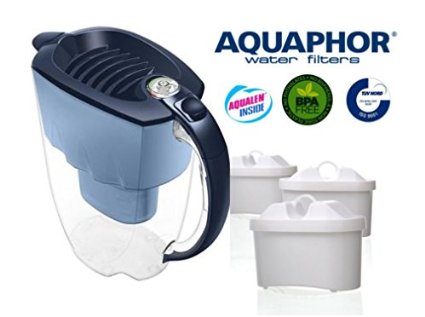 Aquaphor Amethyst Water Filter Jug with 3 MAXFOR Cartridges, Navy