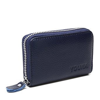 Credit Card Wallet,YOUNA RFID Blocking Genuine Leather Credit Card Holder for Women