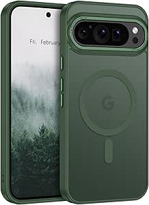 BENTOBEN for Google Pixel 9 Pro XL Case, Upgraded Pixel 9 Pro XL Magnetic Case [Compatible with MagSafe], Translucent Matte Slim Shockproof Protective Cover for Pixel 9 Pro XL 6.8 inch, Green