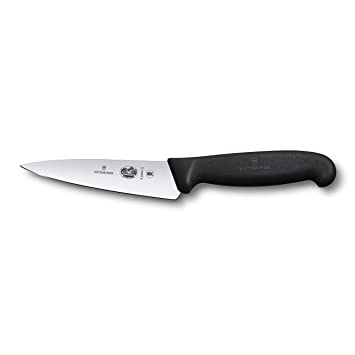 Victorinox, Swiss Made, Fibrox Handle Kitchen Knife/Carving Knife/Chef Knife, 12 cm Blade - Black