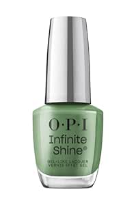 OPI Infinite Shine Long-Wear Dark Crème Finish Opaque Green Nail Polish, Up to 11 days of wear & Gel-Like Shine, Happily Evergreen After, 0.5 fl oz