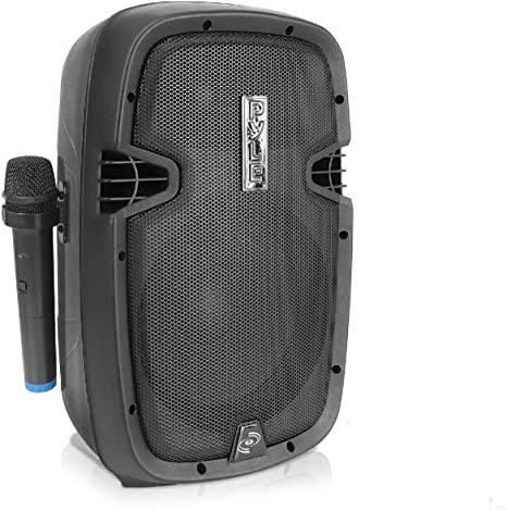 Portable Bluetooth PA Speaker System - 2-Way Rechargeable Outdoor Bluetooth Speaker Portable PA System w/Microphone in, USB SD Card Reader, FM Radio, Amplifier - Mic, Remote Control - Pyle PPHP108WMU