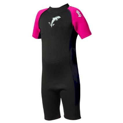 Soles Up Front Girls Boys Shorty 2mm Wetsuit All Baby Child and Kids Sizes and Colours A Great Childrens Wetsuit for Swimming pool Beach or Surfing Ideal Gift For A Birthday Present or Holiday Essential Logo Dolphin Sizes 0-6 Months  6-12 Months  1-2 Years  3-4 Years  5-6 Years  7-8 Years  8-9 Years Colours Pink  Blue  Lilac  Purple