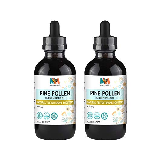 Pine Pollen Testosterone Tincture Alcohol-Free Liquid Extract, Pine Pollen (Scots Pine, Pinus sylvestris) (2x4 FL OZ)