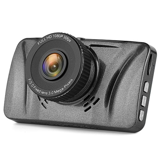 Telico C15 3.0" LCD Full HD 1080p Dash Cam Pro Car Dashboard Camera 150 Degress Wide Angle with G-Sensor, WDR Superior Quality, Motion Detection, Parking Monitor, Loop Recording