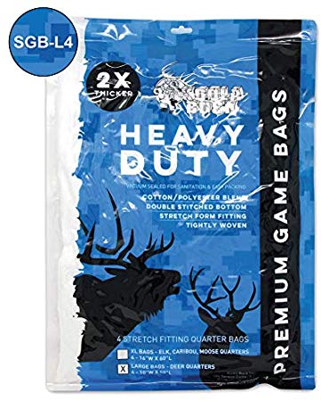 Koola Buck Heavy Duty, Double-Stitched, Tightly Woven, Durable Cotton/Polyester Blend Form Fitting, Hunting Game Bags, 50-, 60-, and 72-Inch Full Body and Quarter Bags