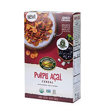 Nature’s Path Purple Acai Cereal, Healthy, Organic, Gluten-Free, 10.6 Ounce Box (Pack of 6)