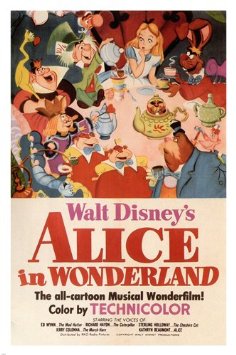 Walt Disney's Alice in Wonderland MOVIE POSTER 1951 24X36 VINTAGE CARTOON (reproduction, not an original)