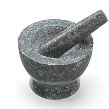 JAMIE OLIVER Mortar and Pestle, Polished Granite, 6 Inch