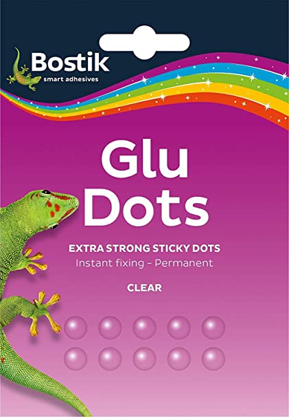 2 Packs of Bostik Bostick Blu Tack Blue Tac Tak Sticki Sicky Glue Adhesive Dots Extra Strength Permanent 64 dots per pack 805811