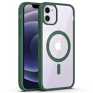 AmazonBasics TPU Back Case Cover for iPhone 12 Mini | Compatible for iPhone 12 Mini Back Case Cover | Scratch-Resistant Back Case Cover | Forest Green