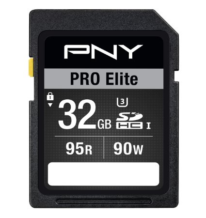 PNY U3 PRO Elite SD Card Up-To 95MBS Read  90MBS Write Speeds 32GB P-SDH32U395PRO-GE