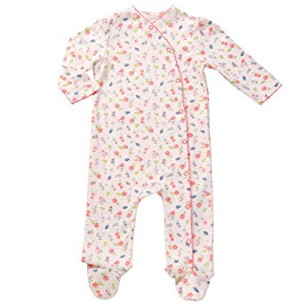 Asher & Olivia Footed Pajamas for Girls Top Baby Hat Side Snap Onesies Sleepers