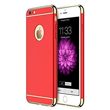 iPhone 6S Case, RANVOO® 3 in 1 Anti-Scratch Anti-fingerprint Shockproof Electroplate Frame with Non Slip Coated Surface Excellent Grip Case for iPhone 6 / iPhone 6S 4.7 Inch, Red