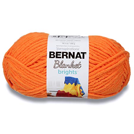 Bernat Blanket Brights Big Ball Yarn, 10.5 Ounce, Carrot Orange