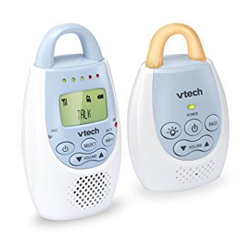 VTech BA72211BL Blue Audio Baby Monitor with up to 1,000 ft of Range, Vibrating Sound-Alert, Talk Back Intercom & Night Light Loop