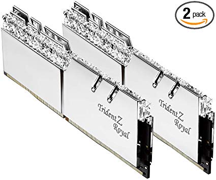 G.Skill 32GB DDR4 Trident Z Royal Silver 3200Mhz PC4-25600 CL16 1.35V Dual Channel Kit (2x16GB)