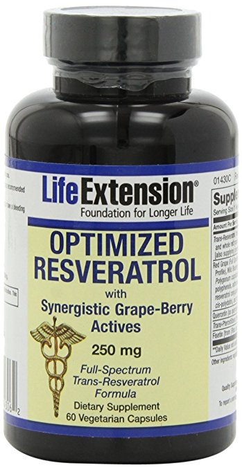 Life Extension Optimized Resveratrol Synergistic Grape-berry Actives 60 x 2