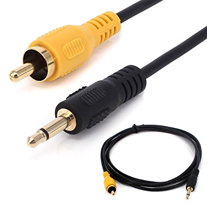 Yeworth® 3.5mm 1/8 inch Mono Male Plug to RCA Male Jack Audio Cable Cord Gold Plated 1.8m (6Ft)