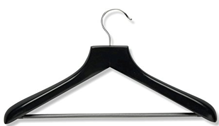 Honey-Can-Do HNGZ01524 Wood Wide Shoulder Suit Hangers, 2-Pack, Black
