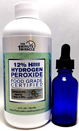 12% Hydrogen Peroxide Food Grade - 12 oz Bottle - Recommended By The one Minute Cure Cook