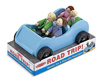 Melissa & Doug Road Trip! Wooden Car and Pose-Able Passengers Playset